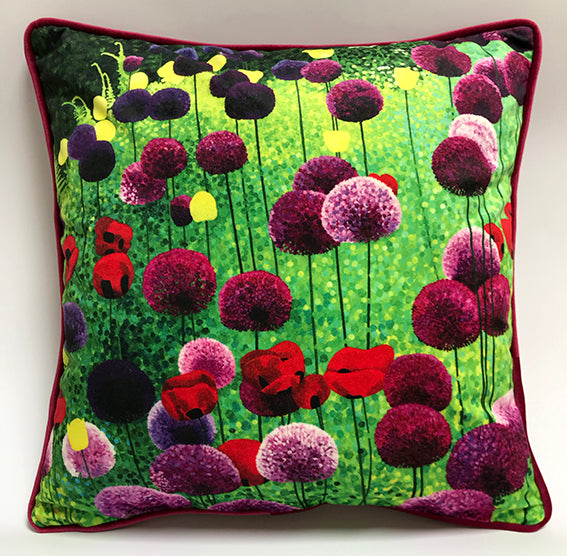 Alliums and Poppies Cushion