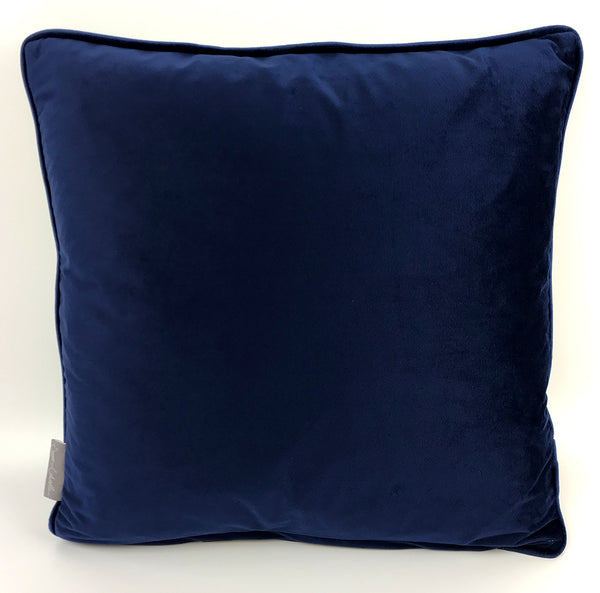 Plain Velvet Cushion  - Navy