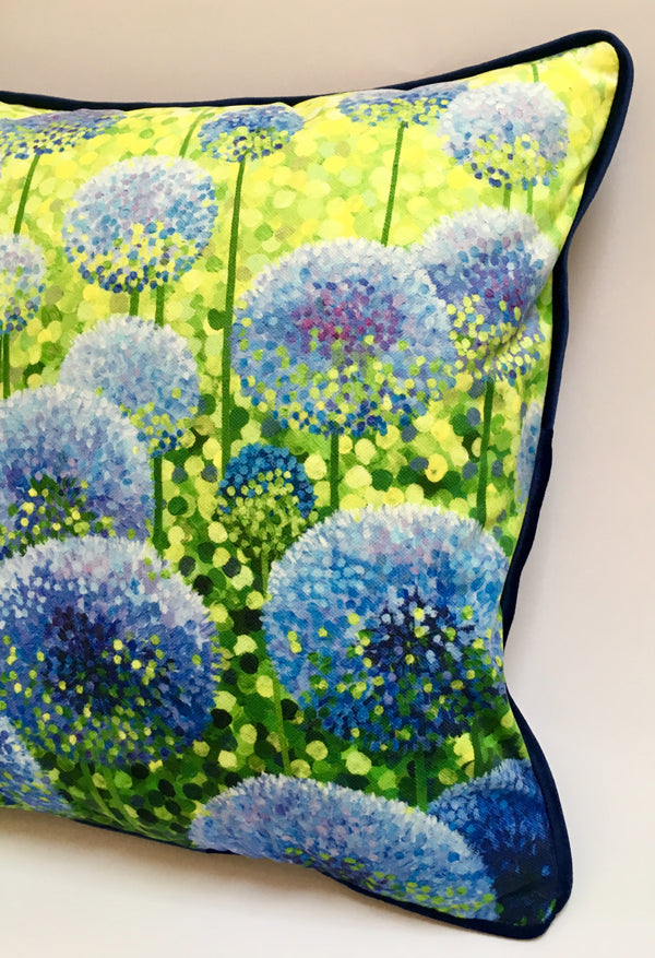 Azure Alliums Cushion