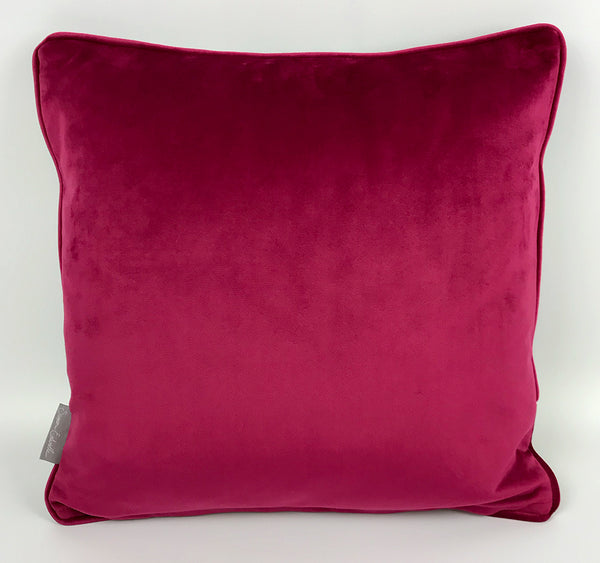 Plain Velvet Cushion  - Berry